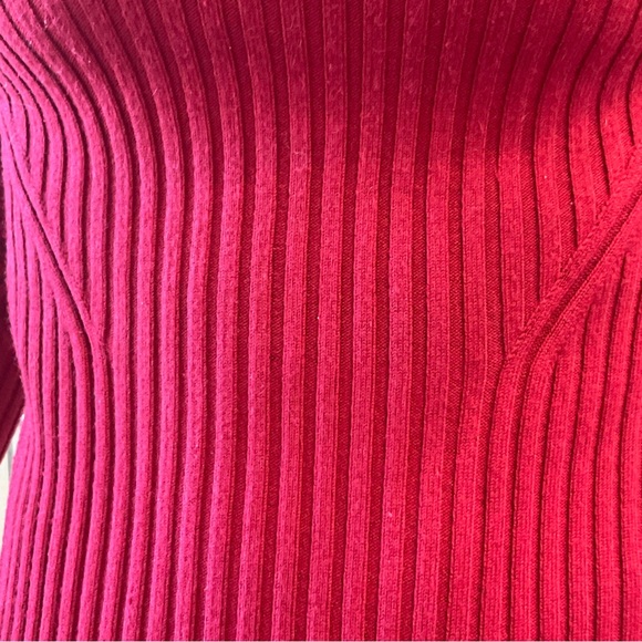 Cowl Neck Sweater, red, soft, stretchy for multi size fit, w/ sunscreen, Sz S - Picture 5 of 6